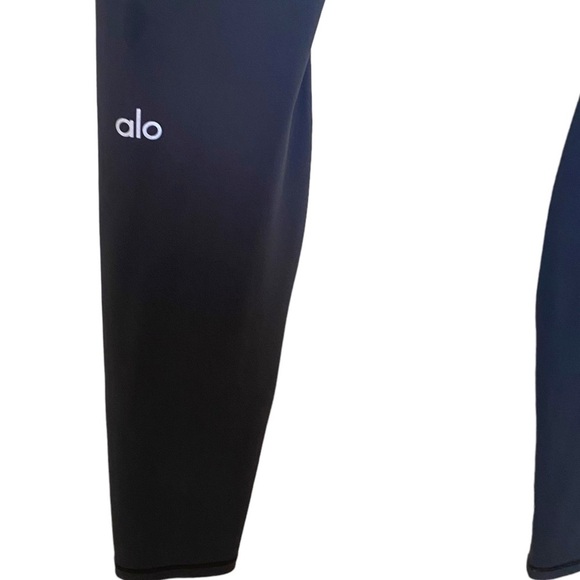 ALO Yoga High Waisted Ripped Warrior Leggings- Anthracite Charcoal Grey - Picture 7 of 11